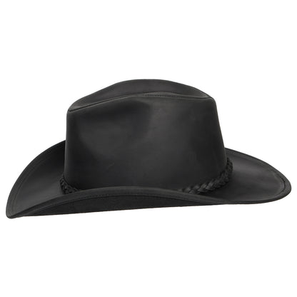 Sombrero Cowboy de cuero de búfalo de Jaxon & James - Negro
