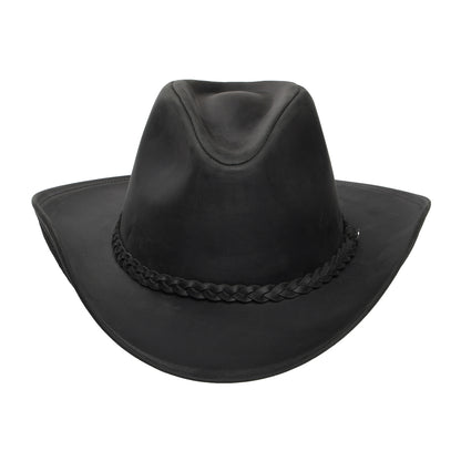 Sombrero Cowboy de cuero de búfalo de Jaxon & James - Negro