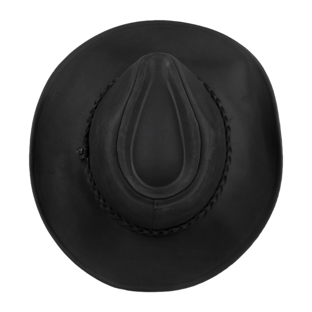 Sombrero Cowboy de cuero de búfalo de Jaxon & James - Negro