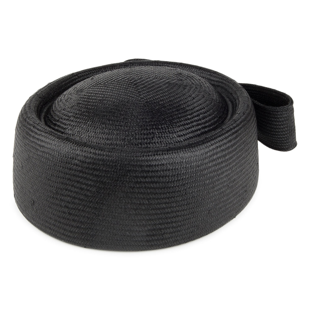Sombrero Pillbox mujeres Jackie O de paja de Whiteley - Negro