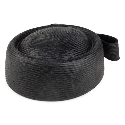 Sombrero Pillbox mujeres Jackie O de paja de Whiteley - Negro