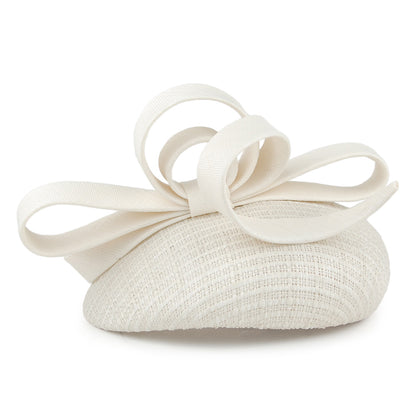 Sombrero Pillbox Lucille de Whiteley - Blanco Marfil