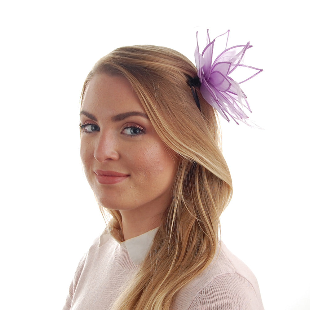 Tocado Lily Clip-On de organza de Failsworth - Lila