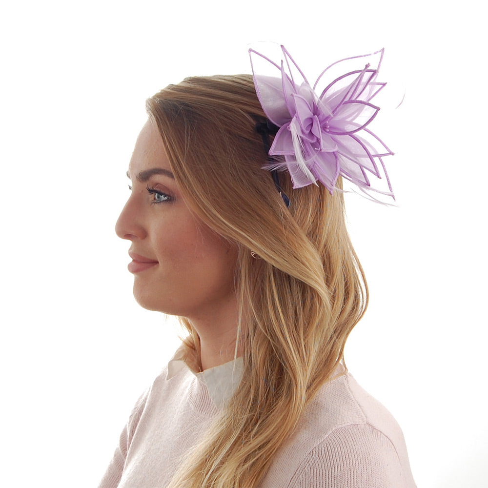 Tocado Lily Clip-On de organza de Failsworth - Lila
