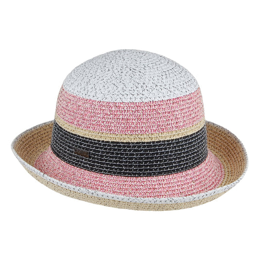 Sombrero Catherine a rayas de Betmar - Natural-Rosa