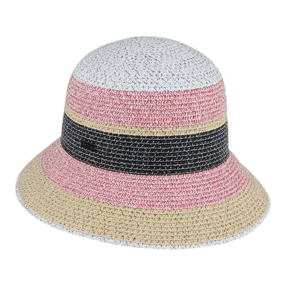Sombrero Catherine a rayas de Betmar - Natural-Rosa
