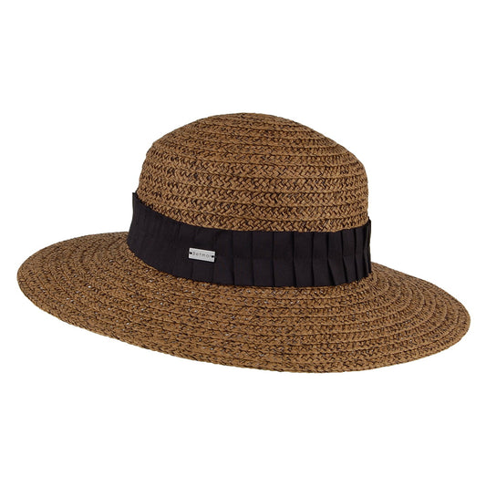 Sombrero Boater Marie de ala ancha de Betmar - Beige Arena