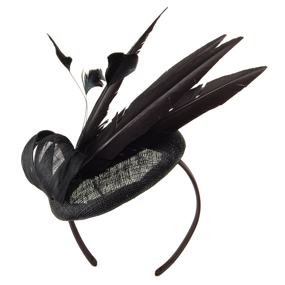 Sombrero Pillbox Ariel Feather pluma de Failsworth - Negro