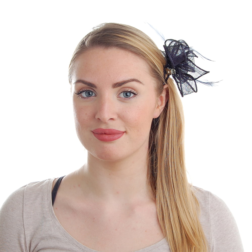 Tocado con flor Wendy Clip-On de Failsworth - Azul Marino