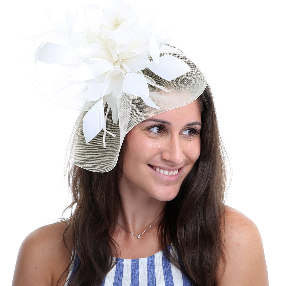 Tocado Elizabeth velo de Jane Anne Designs - Blanco Marfil