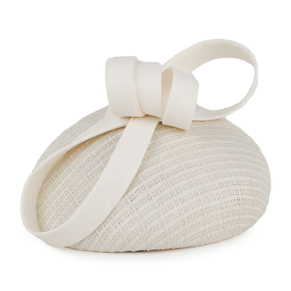 Sombrero Pillbox Freya de paja de Whiteley - Blanco Marfil