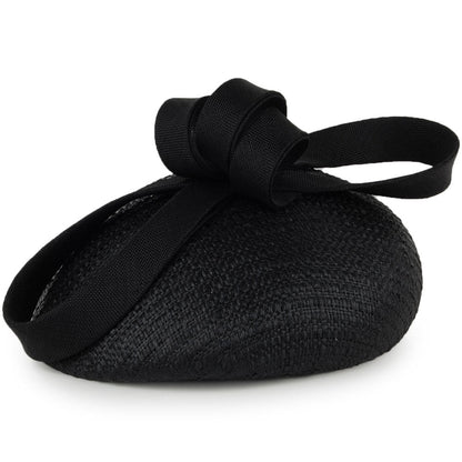 Sombrero Pillbox Freya de paja de Whiteley - Negro