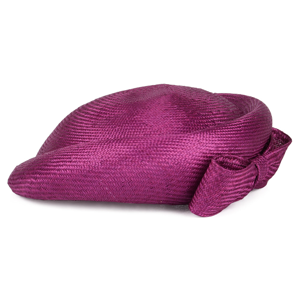 Sombrero Pillbox Alexia de paja de Whiteley - Magenta