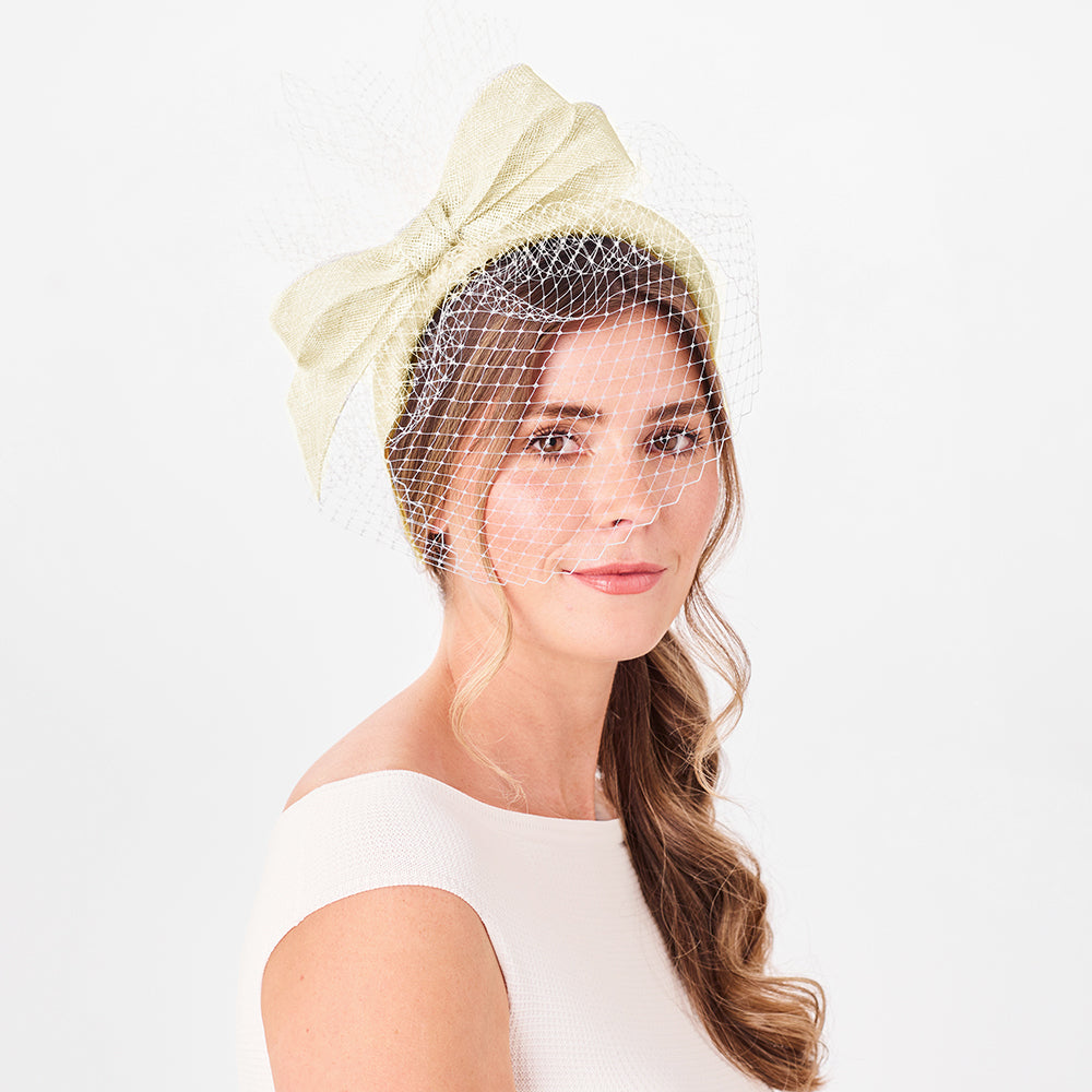 Diadema Audrey Lazo con velo de Failsworth - Blanco Marfil