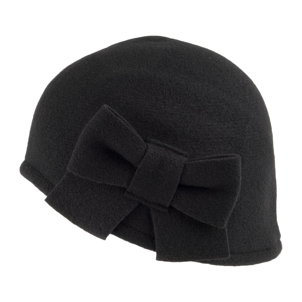 Sombrero Cloche Seine de lana Merino de Laulhère - Negro