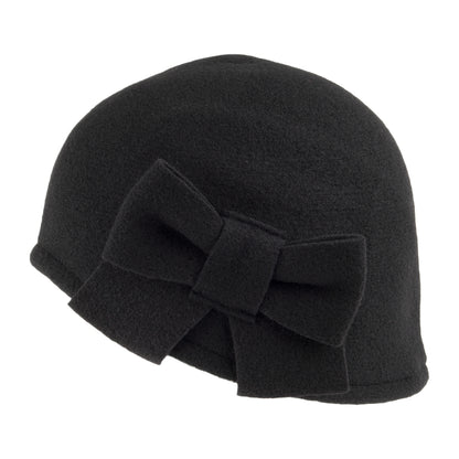 Sombrero Cloche Seine de lana Merino de Laulhère - Negro