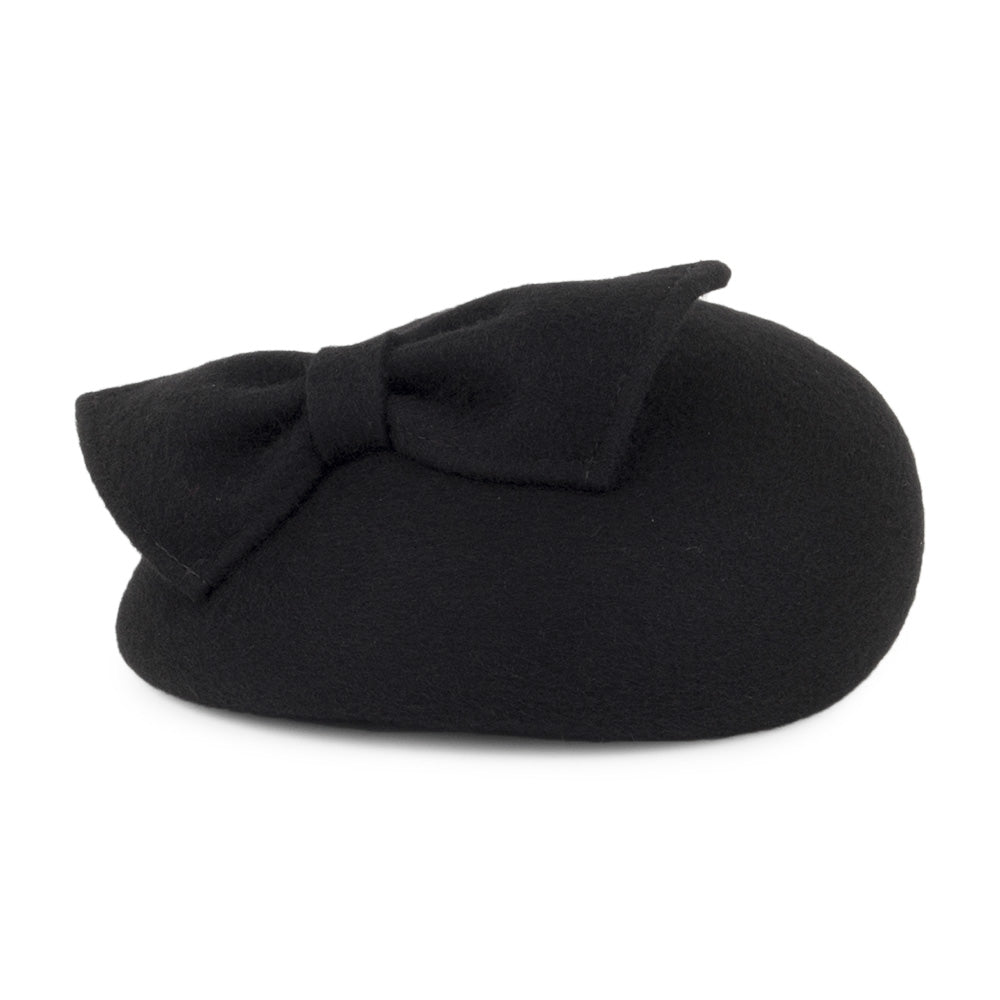 Sombrero Pillbox Kate con lazo de Whiteley - Negro