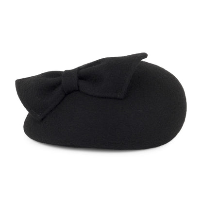 Sombrero Pillbox Kate con lazo de Whiteley - Negro
