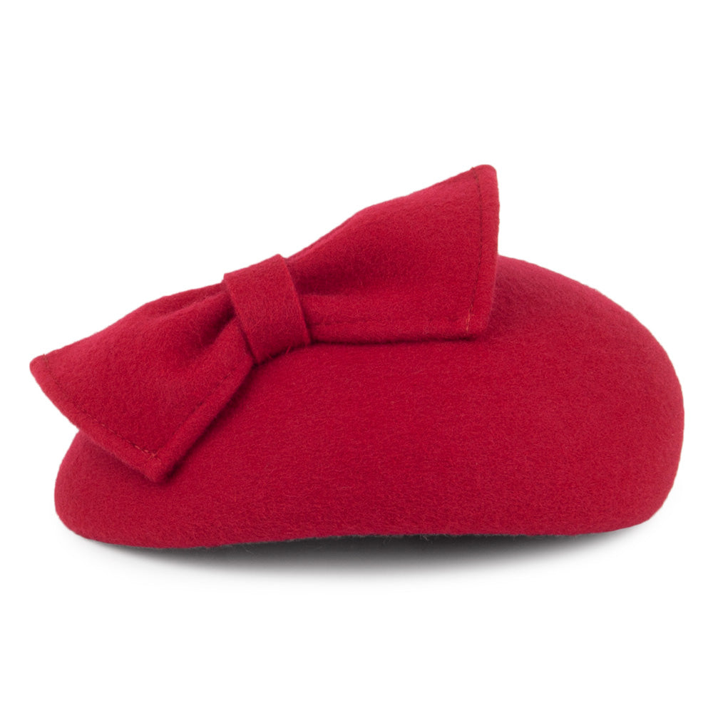 Sombrero Pillbox Kate con lazo de Whiteley - Rojo