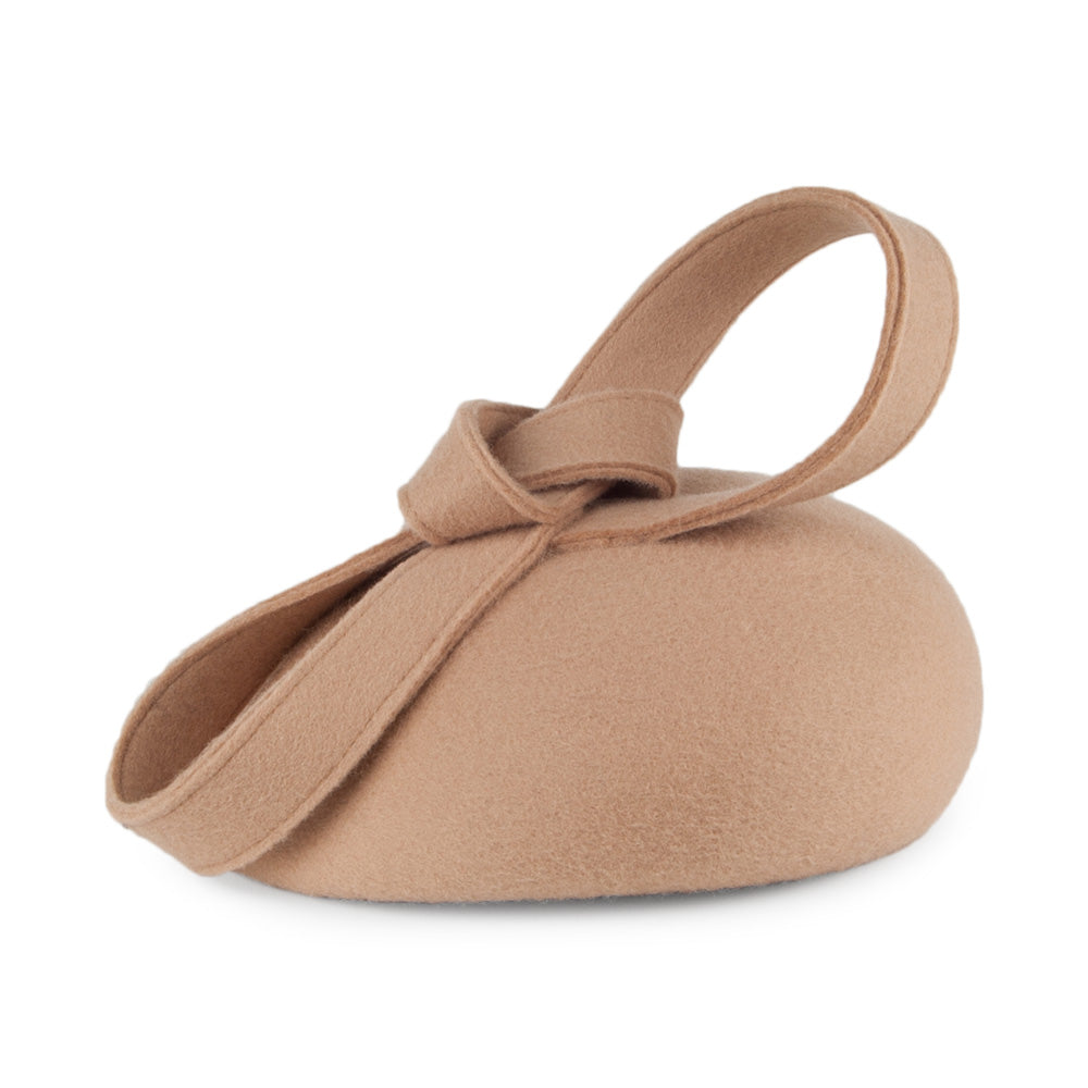 Sombrero Pillbox Carlita de lana con espiral de Whiteley - Camel
