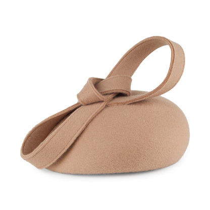 Sombrero Pillbox Carlita de lana con espiral de Whiteley - Camel