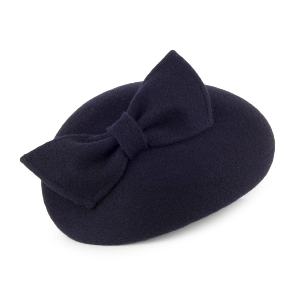 Sombrero Pillbox Kate con lazo de Whiteley - Azul Marino