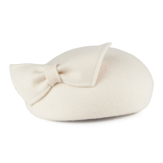 Sombrero Pillbox Kate con lazo de Whiteley - Blanco invernal