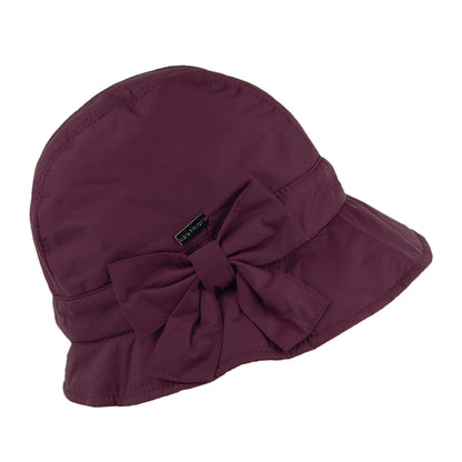 Sombrero Cloche Maggie repelente al agua plegable de Betmar - Ciruela