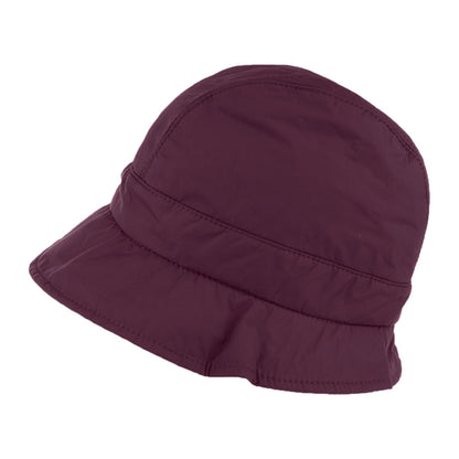 Sombrero Cloche Maggie repelente al agua plegable de Betmar - Ciruela