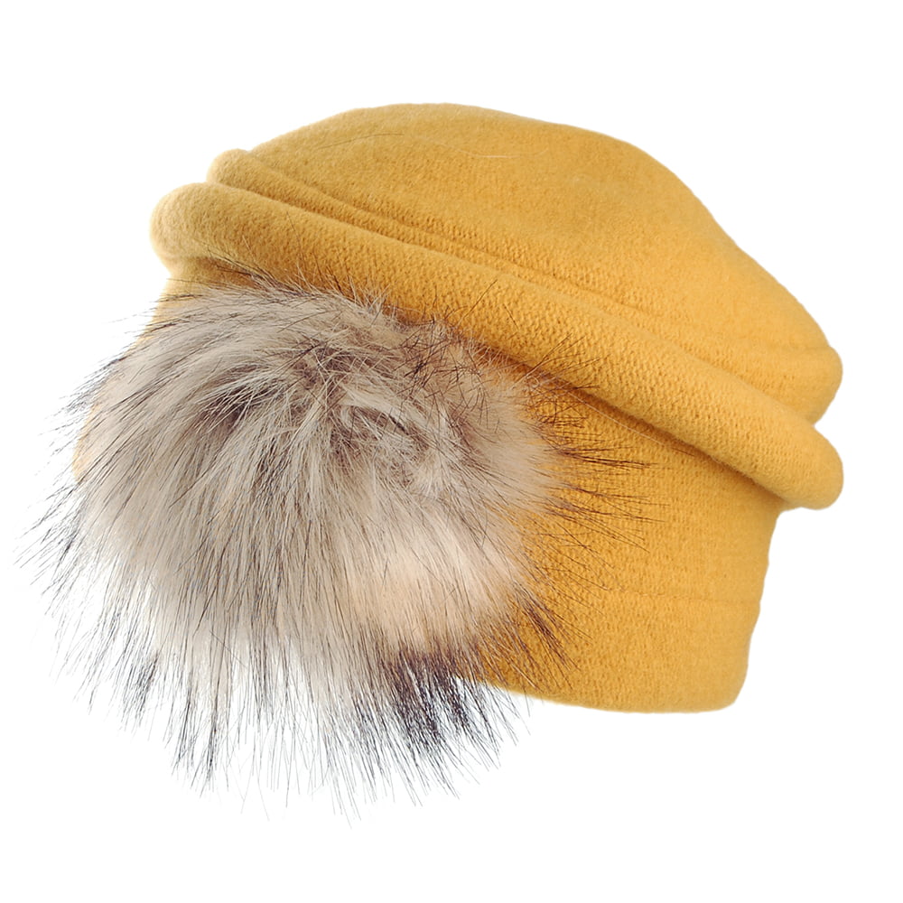 Sombrero Cloche Winter suave de Seeberger - Mostaza