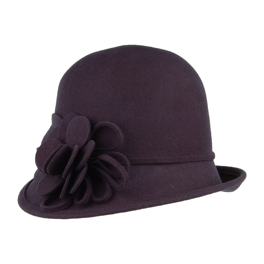 Sombrero Cloche Alice de fieltro de lana de Failsworth - Azul Marino
