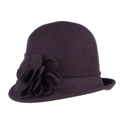 Sombrero Cloche Alice de fieltro de lana de Failsworth - Azul Marino