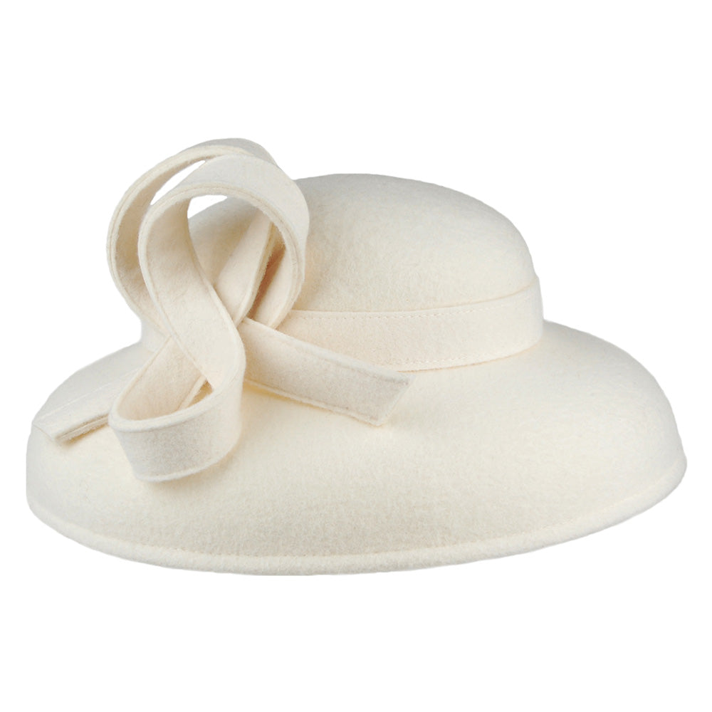 Sombrero de boda Molly con espiral de Whiteley - Blanco invernal