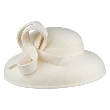 Sombrero de boda Molly con espiral de Whiteley - Blanco invernal