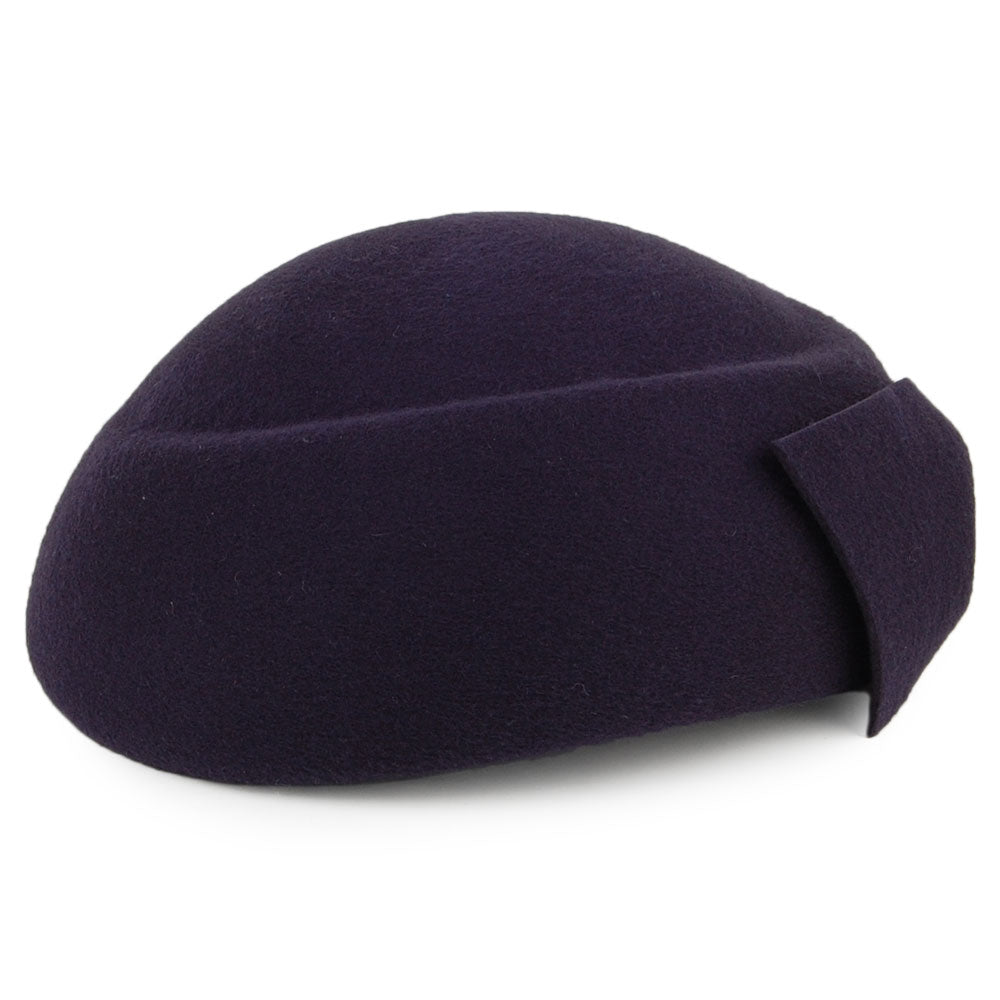 Sombrero Pillbox Avery de lana con lazo de Whiteley - Azul Marino