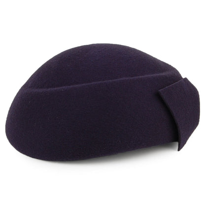 Sombrero Pillbox Avery de lana con lazo de Whiteley - Azul Marino