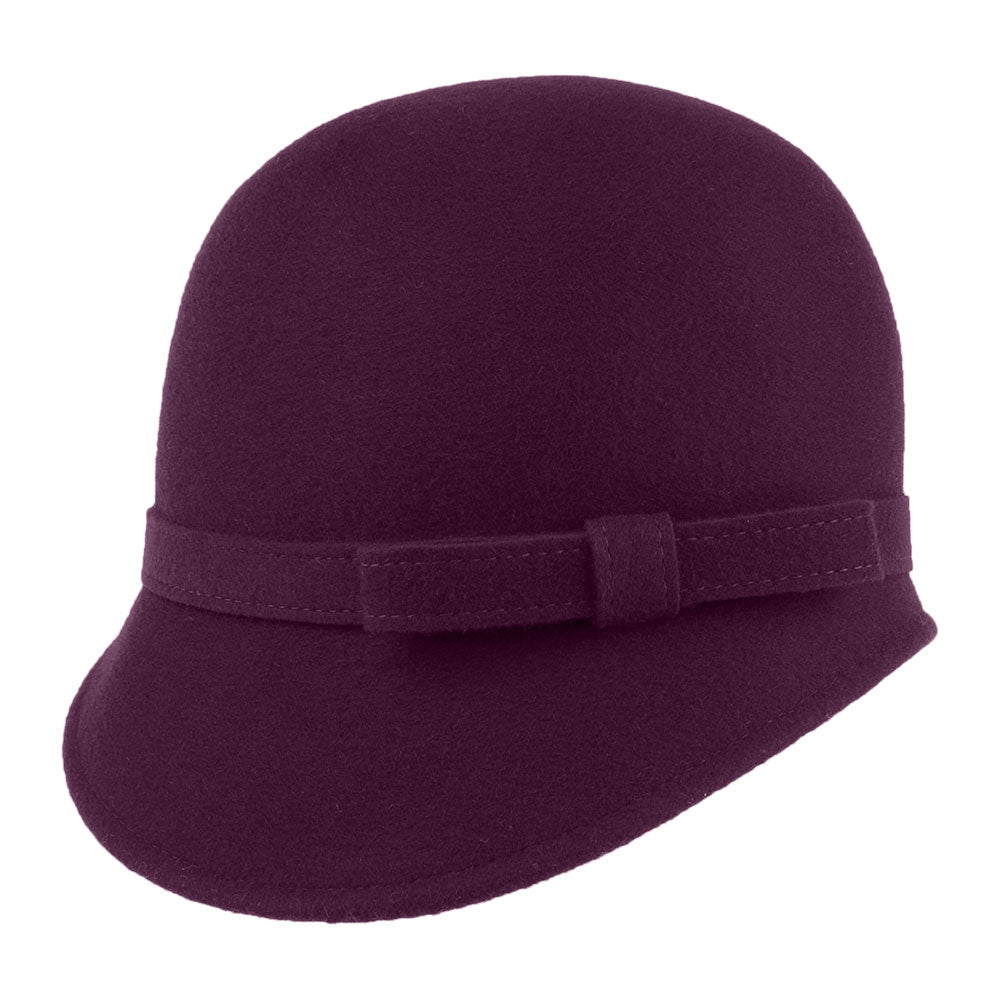 Sombrero Cloche Harper de lana con lazo de Whiteley - Mora