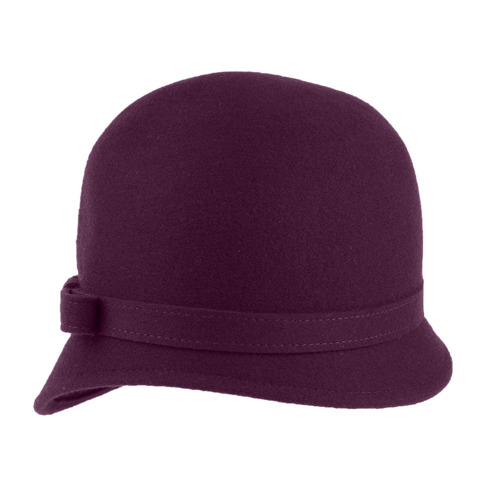Sombrero Cloche Harper de lana con lazo de Whiteley - Mora