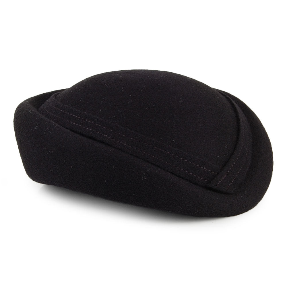 Sombrero Pillbox Maria de lana de Whiteley - Negro
