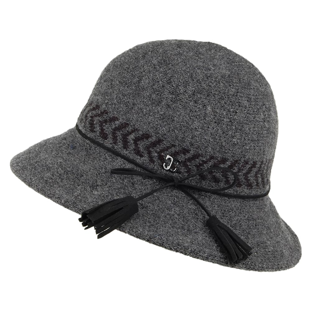 Sombrero Cloche mujeres Mattie de mezcla de lana de Callanan - Antracita