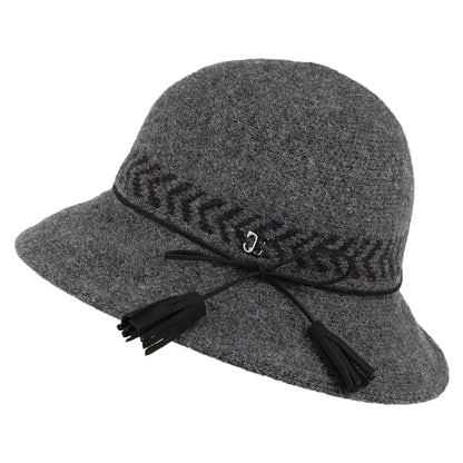 Sombrero Cloche mujeres Mattie de mezcla de lana de Callanan - Antracita