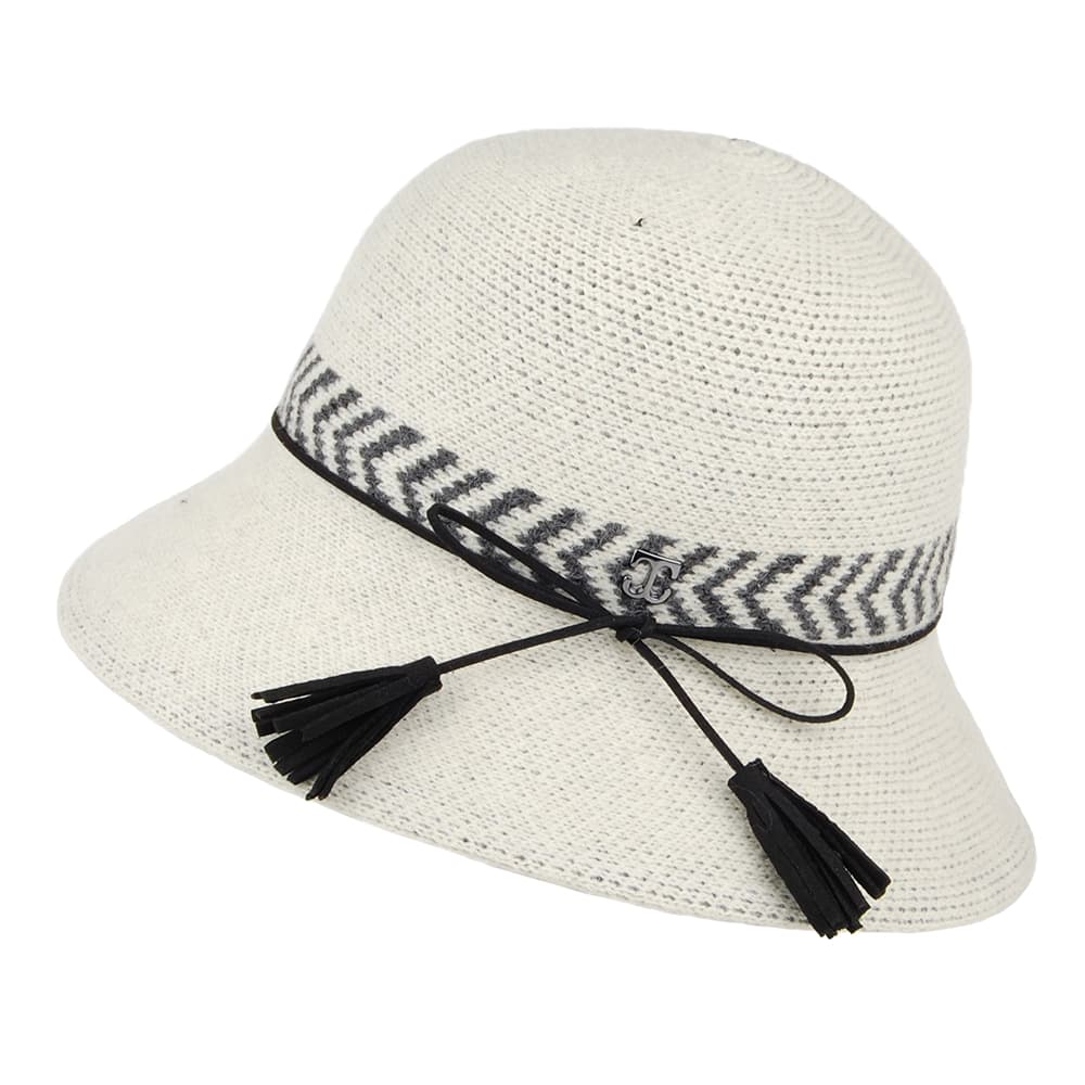 Sombrero Cloche mujeres Mattie de mezcla de lana de Callanan - Blanco Marfil