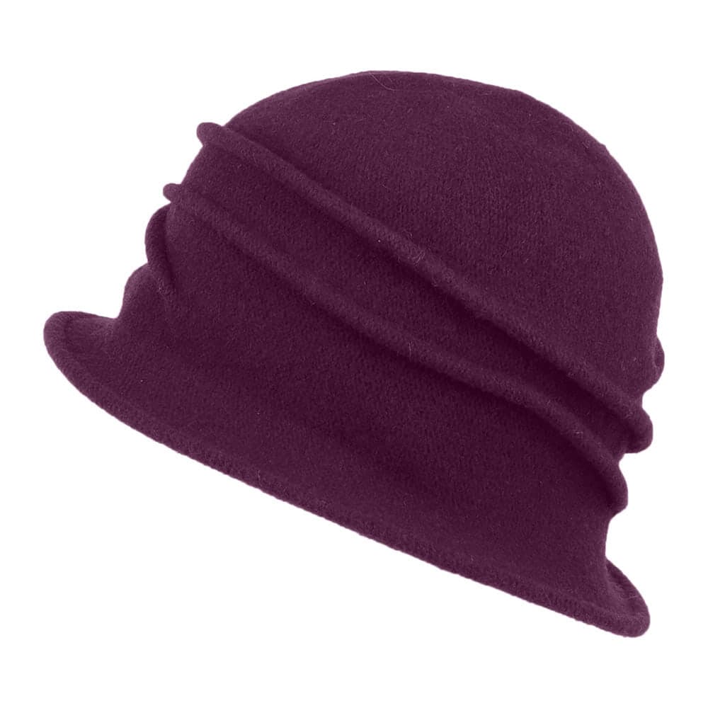 Sombrero Cloche de lana con roseta de Scala - Morado