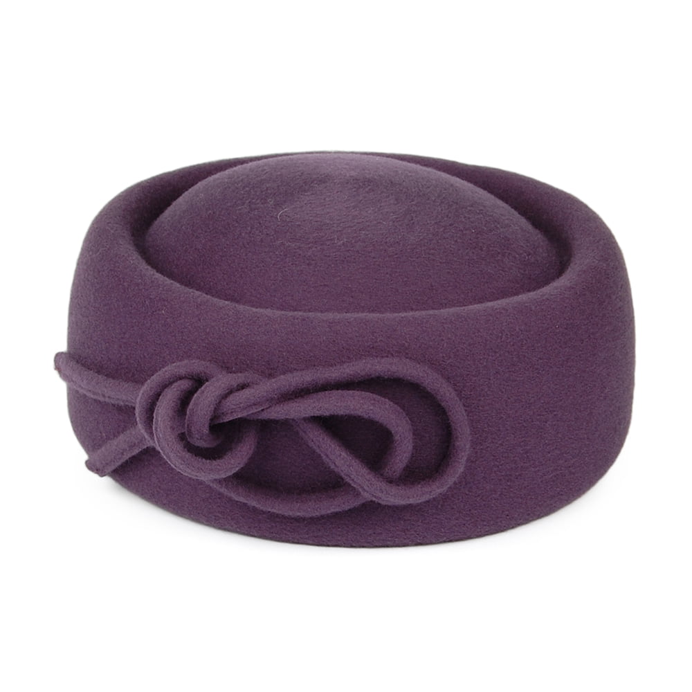 Sombrero Pillbox Bouvier de lana de Whiteley - Malva