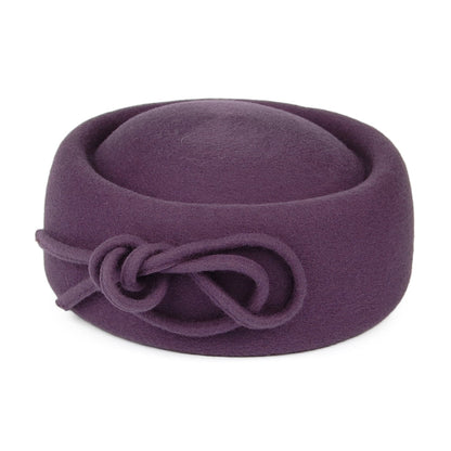 Sombrero Pillbox Bouvier de lana de Whiteley - Malva