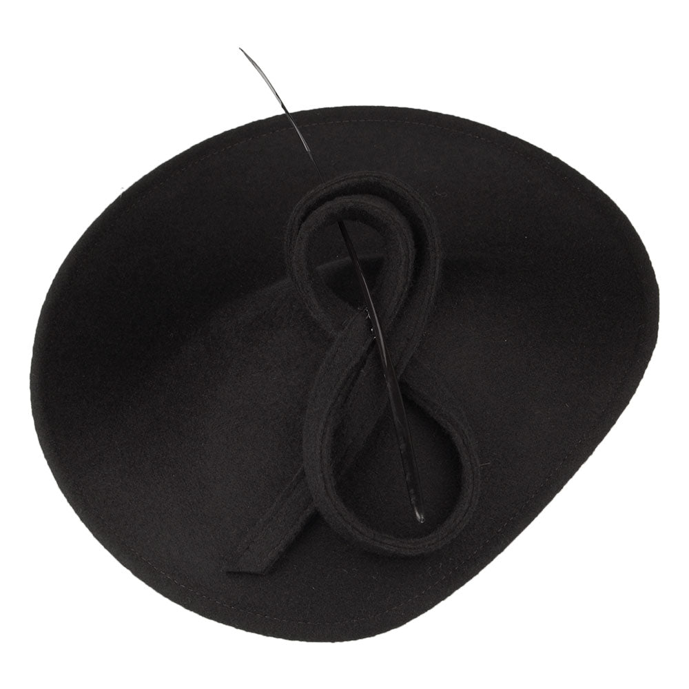 Tocado Athena Disc de lana de Whiteley - Negro