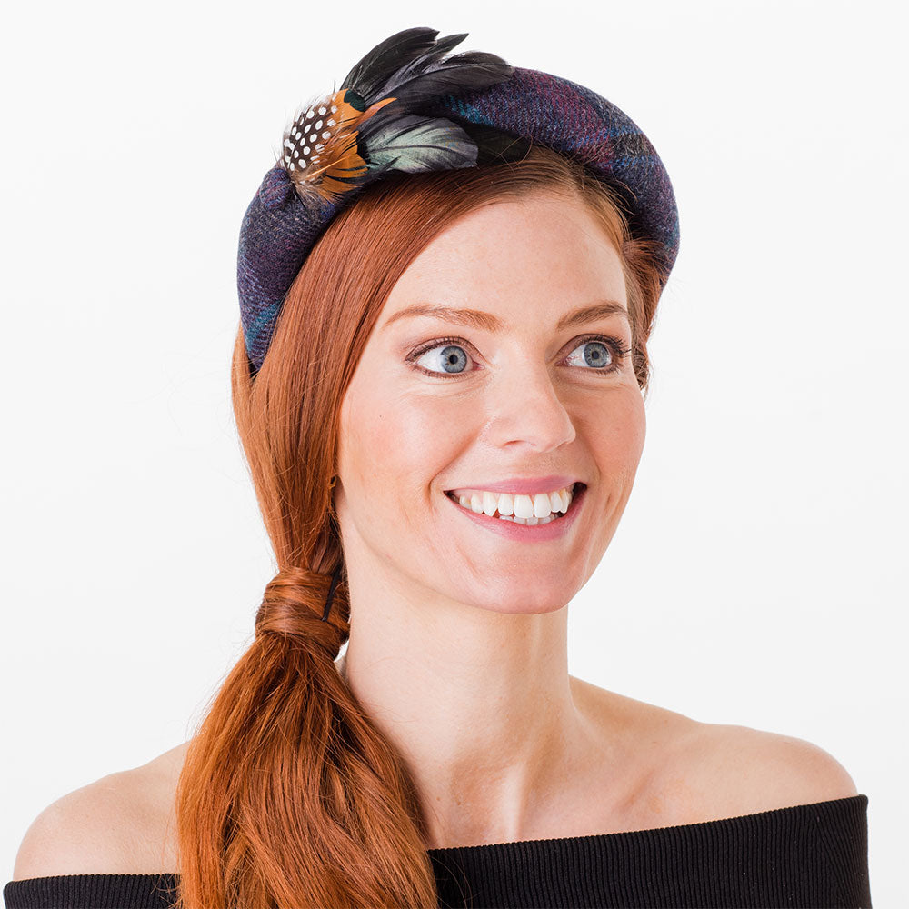 Diadema mujeres Sandown de lana británica de Failsworth - Morado Multi