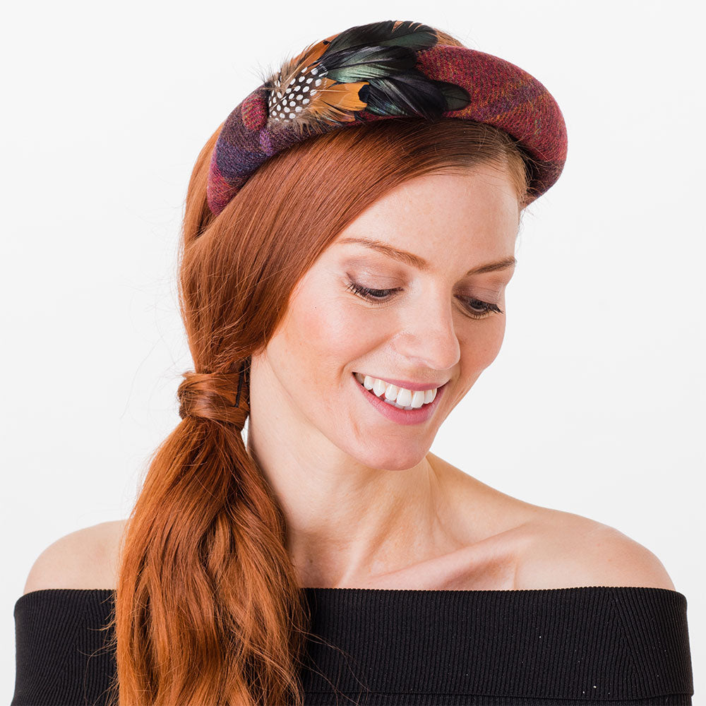 Diadema mujeres Sandown de lana británica de Failsworth - Rojo Multi