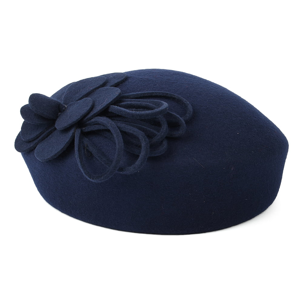 Sombrero Pillbox Flower de Failsworth - Azul Marino