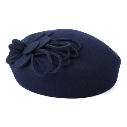 Sombrero Pillbox Flower de Failsworth - Azul Marino